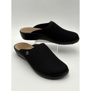 Fly Flot Mules Womens 9.5 Black Anti-Shock Shoes Comfort‎ Clogs Made Italy